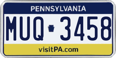 PA license plate MUQ3458