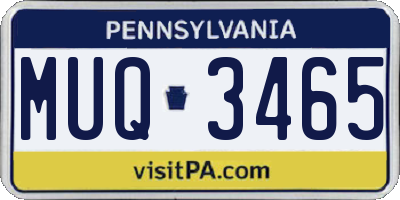 PA license plate MUQ3465