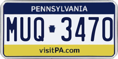 PA license plate MUQ3470