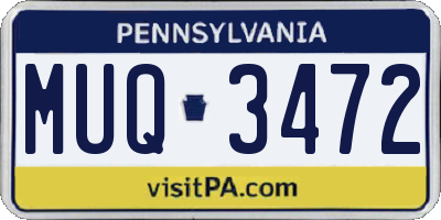 PA license plate MUQ3472