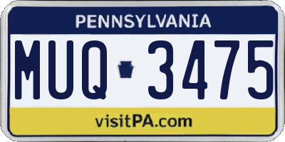 PA license plate MUQ3475