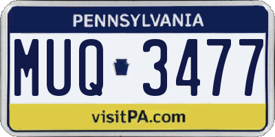 PA license plate MUQ3477