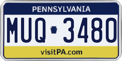 PA license plate MUQ3480