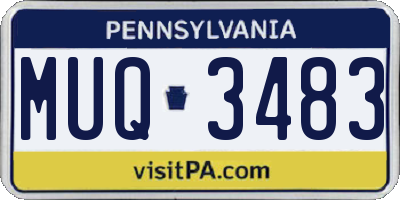PA license plate MUQ3483