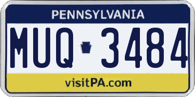PA license plate MUQ3484