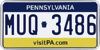 PA license plate MUQ3486