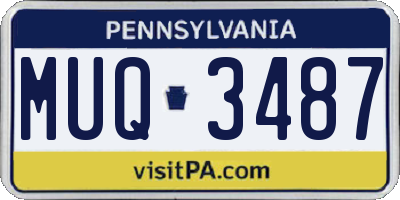 PA license plate MUQ3487