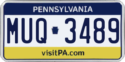 PA license plate MUQ3489