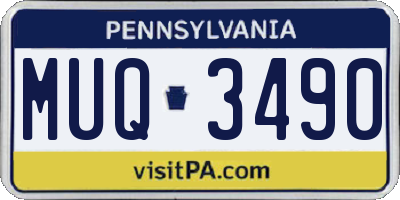 PA license plate MUQ3490