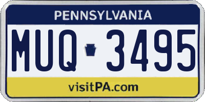 PA license plate MUQ3495