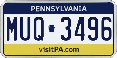PA license plate MUQ3496