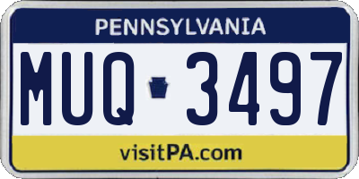 PA license plate MUQ3497
