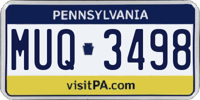 PA license plate MUQ3498