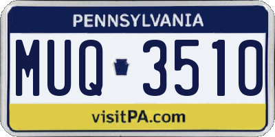 PA license plate MUQ3510