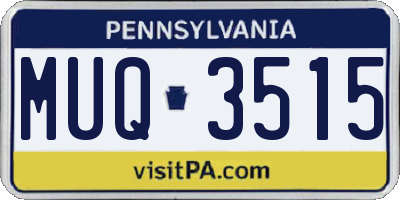 PA license plate MUQ3515