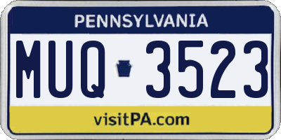 PA license plate MUQ3523