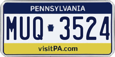PA license plate MUQ3524