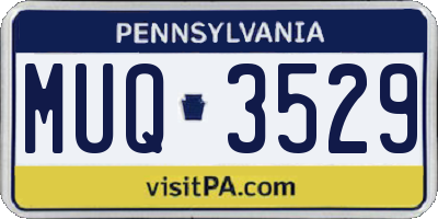 PA license plate MUQ3529