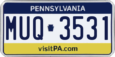 PA license plate MUQ3531