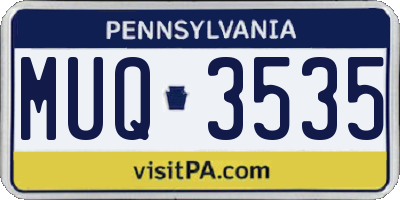 PA license plate MUQ3535
