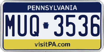 PA license plate MUQ3536