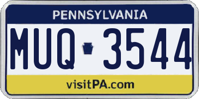 PA license plate MUQ3544