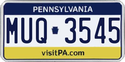 PA license plate MUQ3545