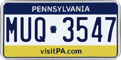 PA license plate MUQ3547