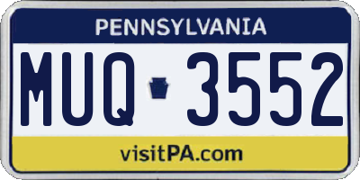 PA license plate MUQ3552