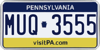 PA license plate MUQ3555