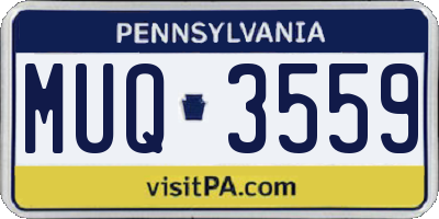 PA license plate MUQ3559