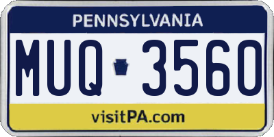 PA license plate MUQ3560