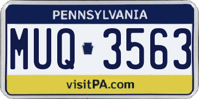 PA license plate MUQ3563