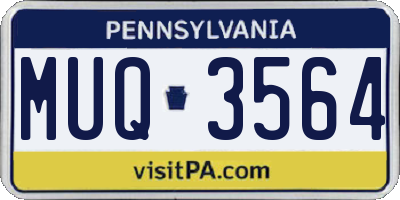PA license plate MUQ3564
