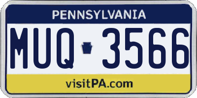 PA license plate MUQ3566