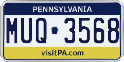 PA license plate MUQ3568
