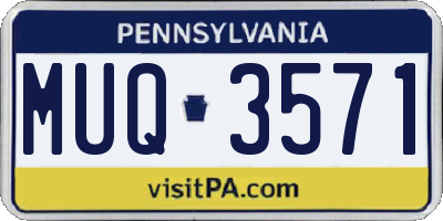 PA license plate MUQ3571
