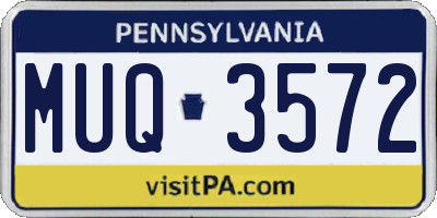 PA license plate MUQ3572