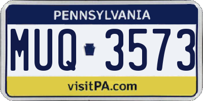 PA license plate MUQ3573