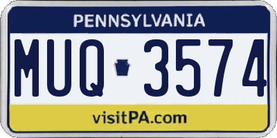 PA license plate MUQ3574