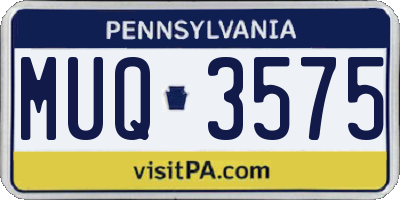 PA license plate MUQ3575