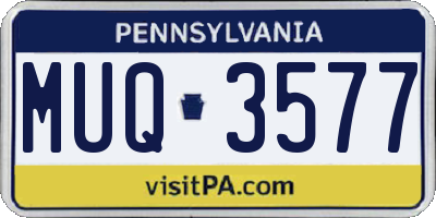 PA license plate MUQ3577