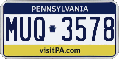 PA license plate MUQ3578