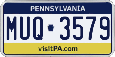 PA license plate MUQ3579