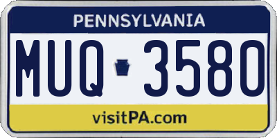 PA license plate MUQ3580
