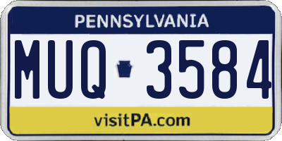 PA license plate MUQ3584