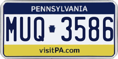 PA license plate MUQ3586
