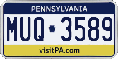 PA license plate MUQ3589