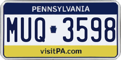 PA license plate MUQ3598