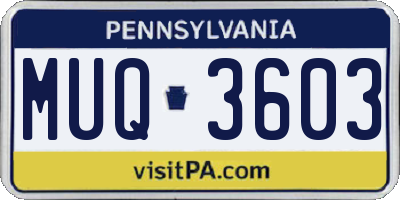 PA license plate MUQ3603
